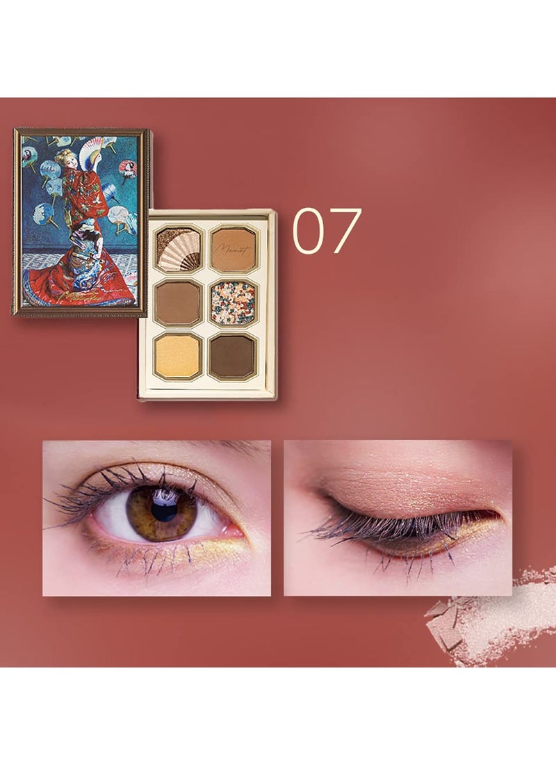 MilleFee - Painting Eyeshadow Palette 6 Shades Matte and Shimmer Finishes Pressed Powder Makeup Palette-07 La Japonaise - Image 1