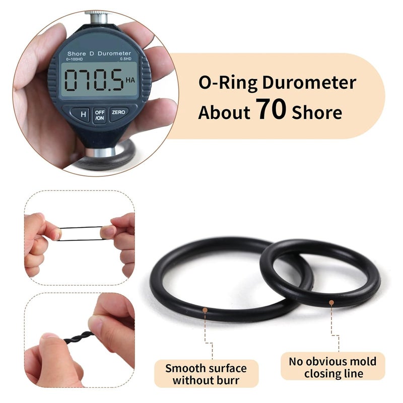 Romeda O Ring Kit 1050 PCS, O Ring Assortment Kit 21 Size, Metric Nitrile Rubber O Rings for Car Auto Vehicle Repair Faucet Plumbing Air or Gas Sealing Connections Resist Oil and Heat - Image 4