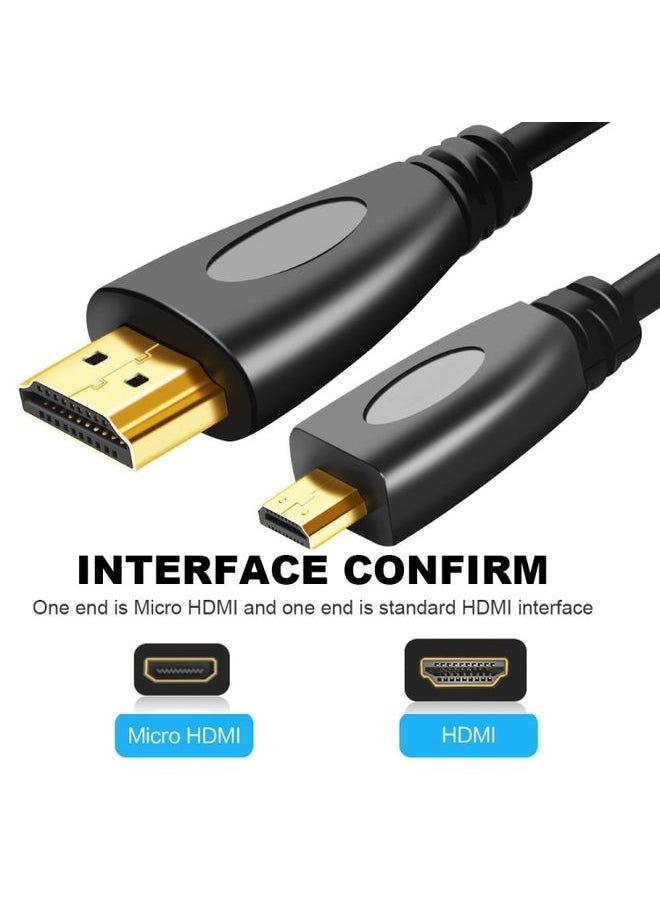 BURAQ 1.8m Gold Plated 3D 1080P Micro HDMI Male to HDMI Male cable for Mobile Phone, Cameras, GoPro  - Image 2