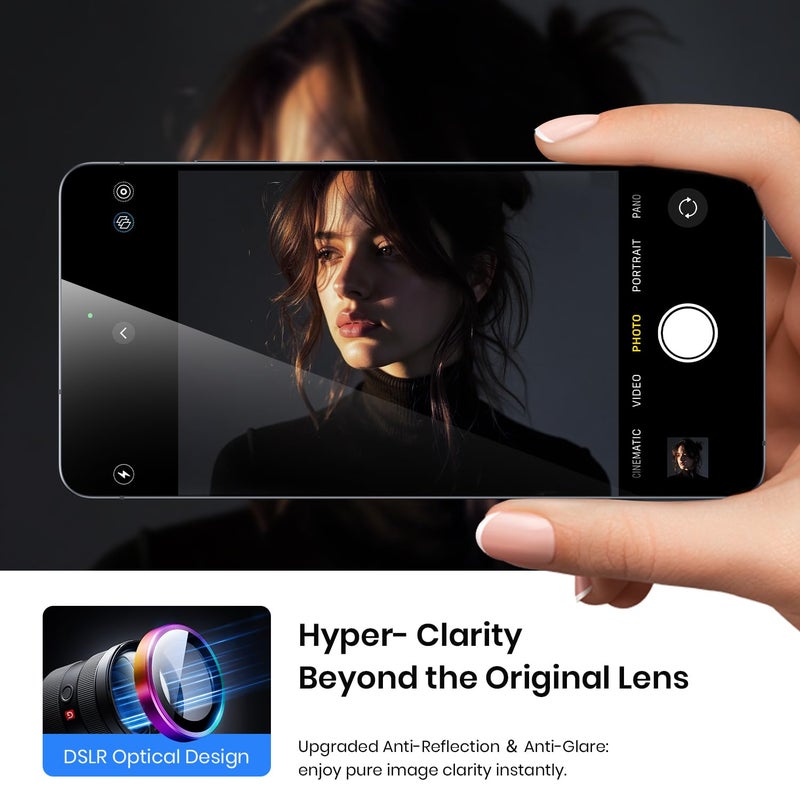Hoerrye for Samsung Galaxy S26 Ultra Camera Lens Protector - [Top 9H+ Tempered Glass - 12FT Military Grade] Case Friendly Invisible Fit Camera Screen Protector Cover Accessories,Colorful - Image 5