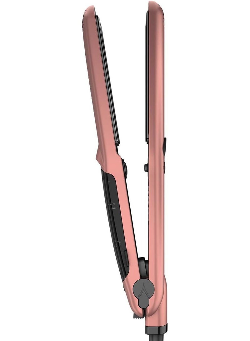 راش براش جهاز فرد الشعر بالبخار X5 تورمالين للشعر، 235 درجة مئوية و6 مستويات حرارة وتقنية نانو، ذهبي وردي - Image 2