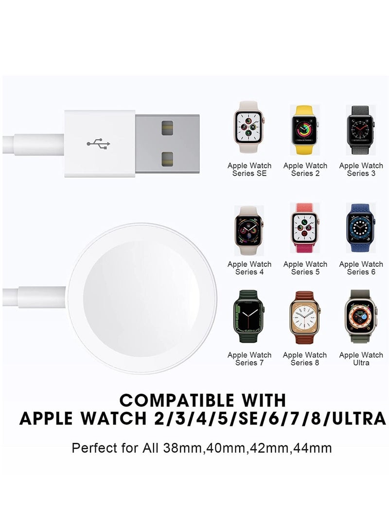 ELTRAZONE 𝟐𝟎𝟐𝟐 𝐔𝐩𝐠𝐫𝐚𝐝𝐞𝐝 for Apple Watch Charger Magnetic Fast Charging Cable [Portable] Magnetic Wireless Charging Compatible with Apple Watch Series Ultra/8/7/6/SE/SE2/5/4/3/2/1-[3.3ft/1M] White - Image 2