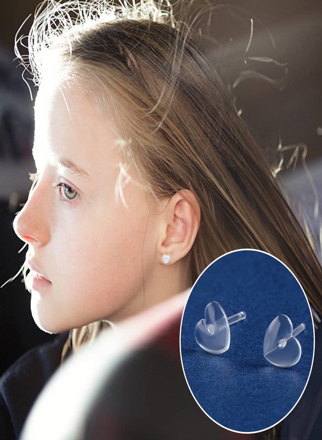 DaKuan 15 Pairs Plastic Earrings - 5 Styles, Soft Rubber Back, Sensitive Ears, Clear - Image 5