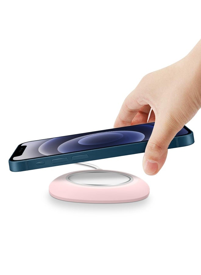 Case Cover Silicone Protective Case for MagSafe Wireless Charger(Pink)