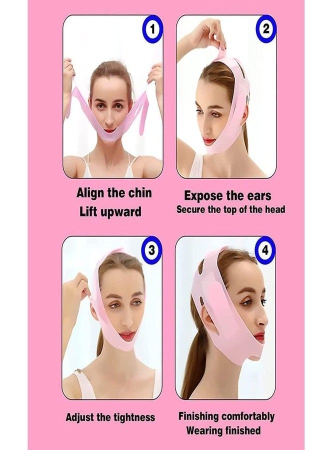 Bitnex Silicone V-Line Lifting Chinstrap, V-Line Mask, Chinstrap for Sleeping, Reusable Face Strap, Chin Up Patch, V-Shaped Belt, Shaped Face Mask for Sagging, Jaw Exerciser (PINK, PACK OF 2) - Image 5