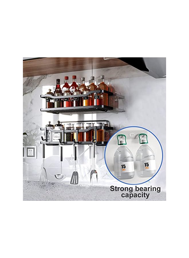 Raxoom Shower Caddy Shelf Organizer Rack, Self Adhesive Black Bathroom Shelves, Home Washroom Inside Organization and Storage Decor Accessories - Image 5