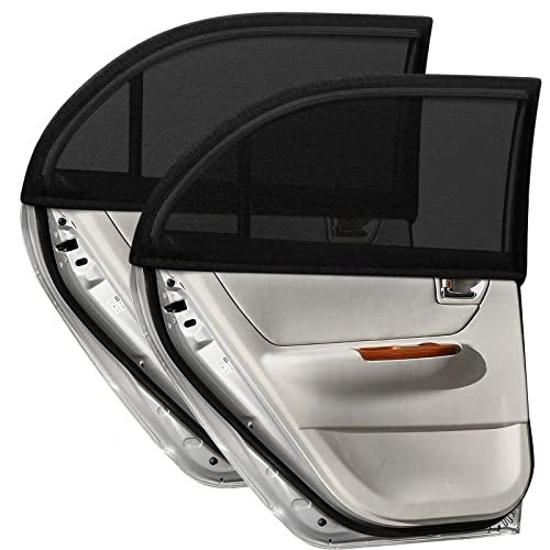 LSTRAGY Car Window Shades for Baby, 2 Pack Car Sun Shade for Baby Kids Adults Pet, Large Size Mesh Covers Rear Side Sun Shades for SUV MPV Block UV Rays & Privacy Protection(42"x23") - Image 1