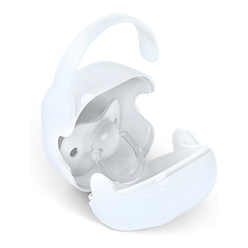 SUAVINEX سوفينكس، حامل مصاصة للأطفال، لحمل 2 مصاصات، صندوق – علبة متينة وسهلة التنظيف، مع مقبض مرن للتعليق من الحقيبة أو عربة الأطفال أو السرير، إغلاق آمن، +0 شهر، أزرق برّي&حر - Image 3