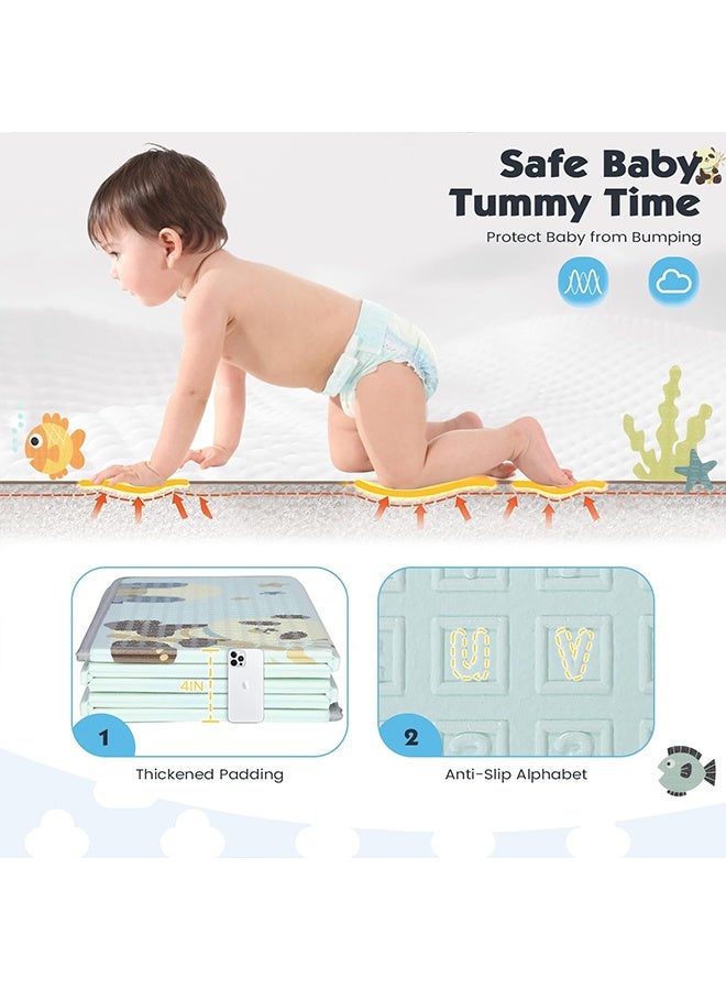 Beauenty Baby Play Mat, 180 * 160 CM Foldable Baby Play Mat, Waterproof Foam Floor Baby Crawling Mat, Portable Baby Playmat for Infants, Toddler, Kids, Indoor Outdoor Use - Image 3