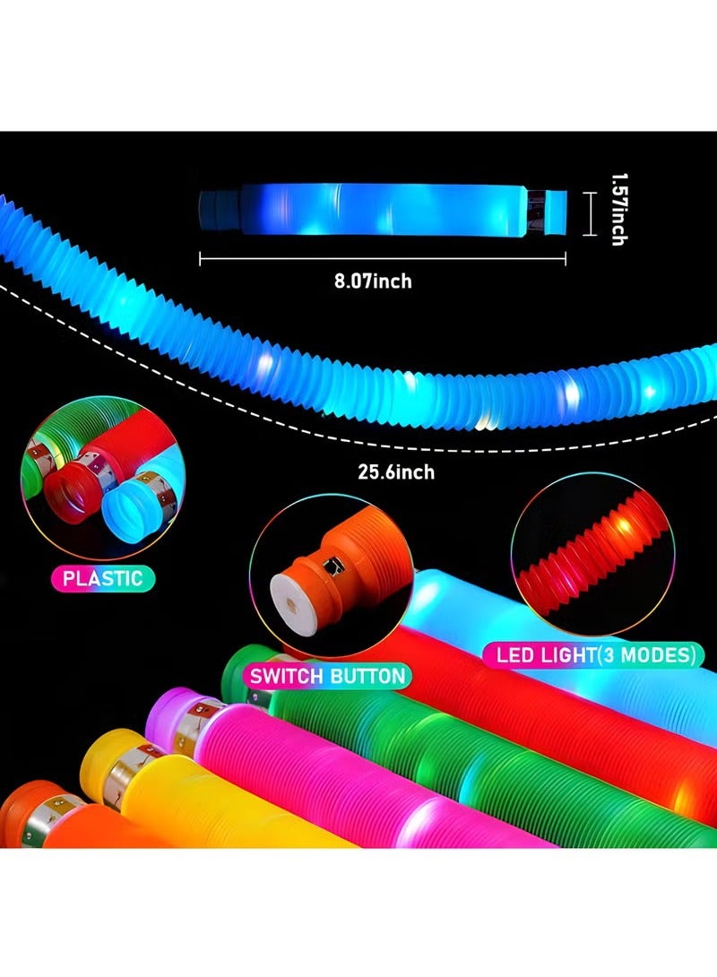 NYVIO 12-Pack Light Up Fingertip Tube Kids LED Sensory Toys, Glow in the Dark Party Supplies Light Up Fingertip Toddler Toys Birthday Party Supplies Fillers - Image 2
