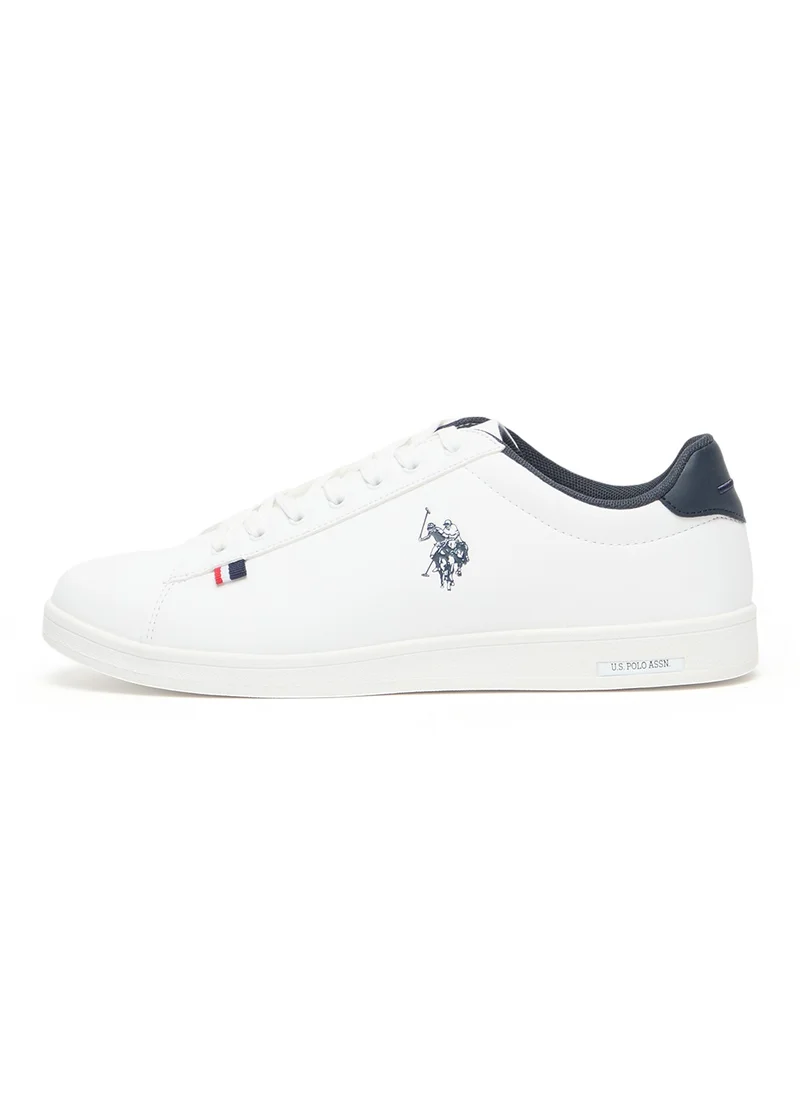 U.S. Polo Assn. Men's White Low-Top Sneakers - Lightweight Lace-Up Style, Comfortable Casual Footwear