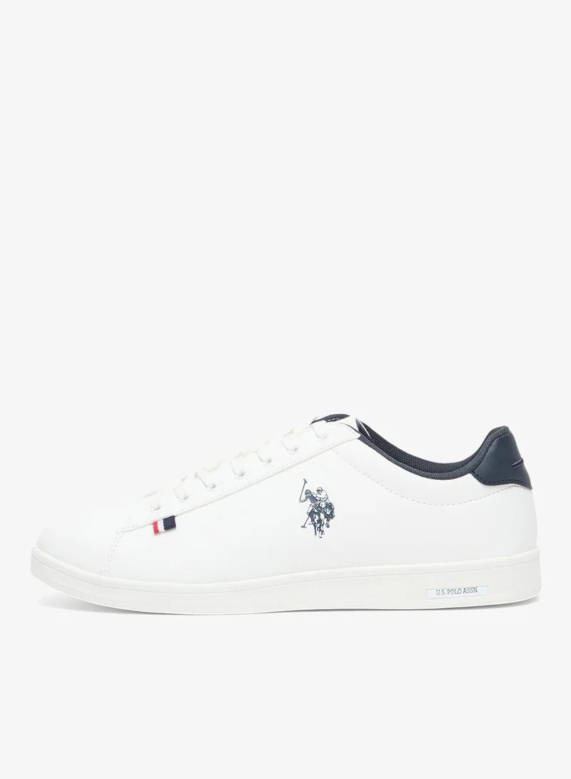 U.S. Polo Assn. Men's White Low-Top Sneakers - Lightweight Lace-Up Style, Comfortable Casual Footwear