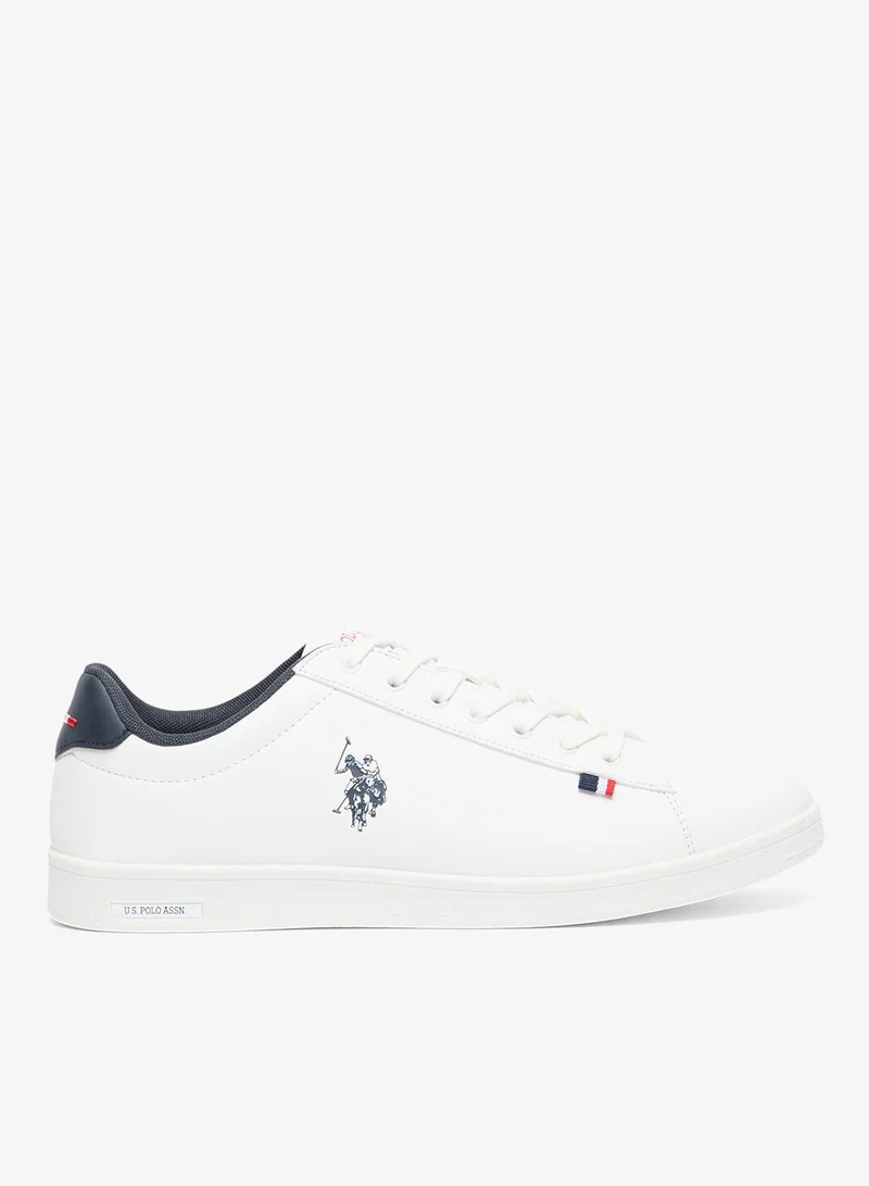 U.S. Polo Assn. Men's White Low-Top Sneakers - Lightweight Lace-Up Style, Comfortable Casual Footwear