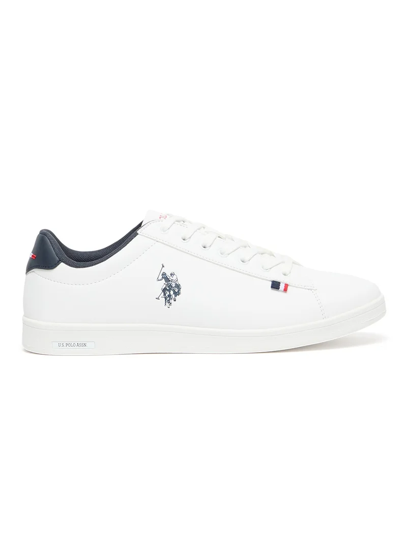 U.S. Polo Assn. Men's White Low-Top Sneakers - Lightweight Lace-Up Style, Comfortable Casual Footwear