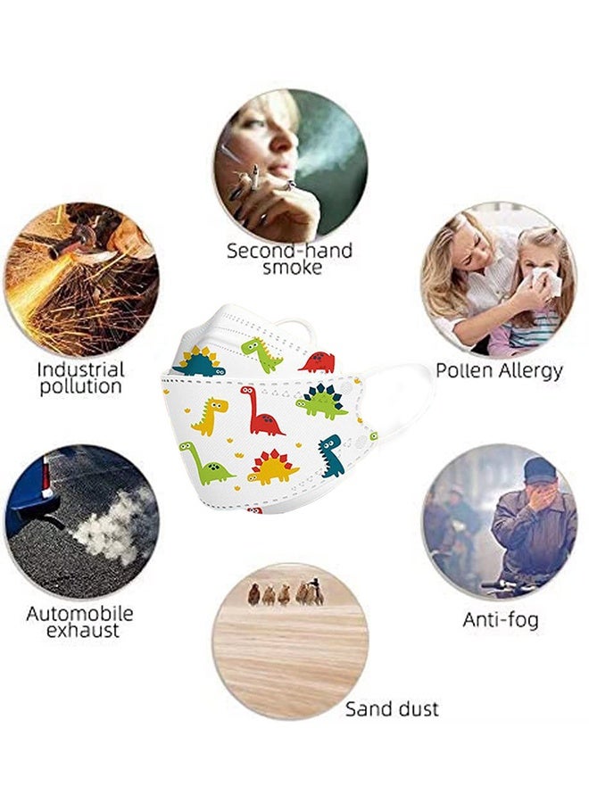 30 قطعة من قناع الأمان القابل للتصرف، 4 طبقات قناع مريح للتنفس، قناع وجه للأطفال برسوم كرتونية ثلاثية الأبعاد لدروع الفم وغطاء وجه مرشح - Image 5