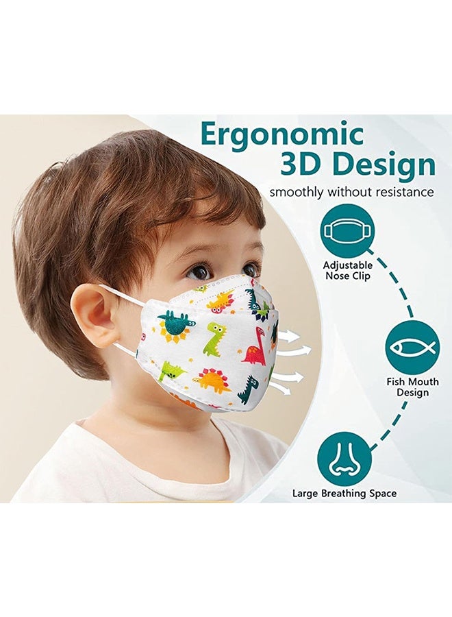 30 قطعة من قناع الأمان القابل للتصرف، 4 طبقات قناع مريح للتنفس، قناع وجه للأطفال برسوم كرتونية ثلاثية الأبعاد لدروع الفم وغطاء وجه مرشح - Image 2
