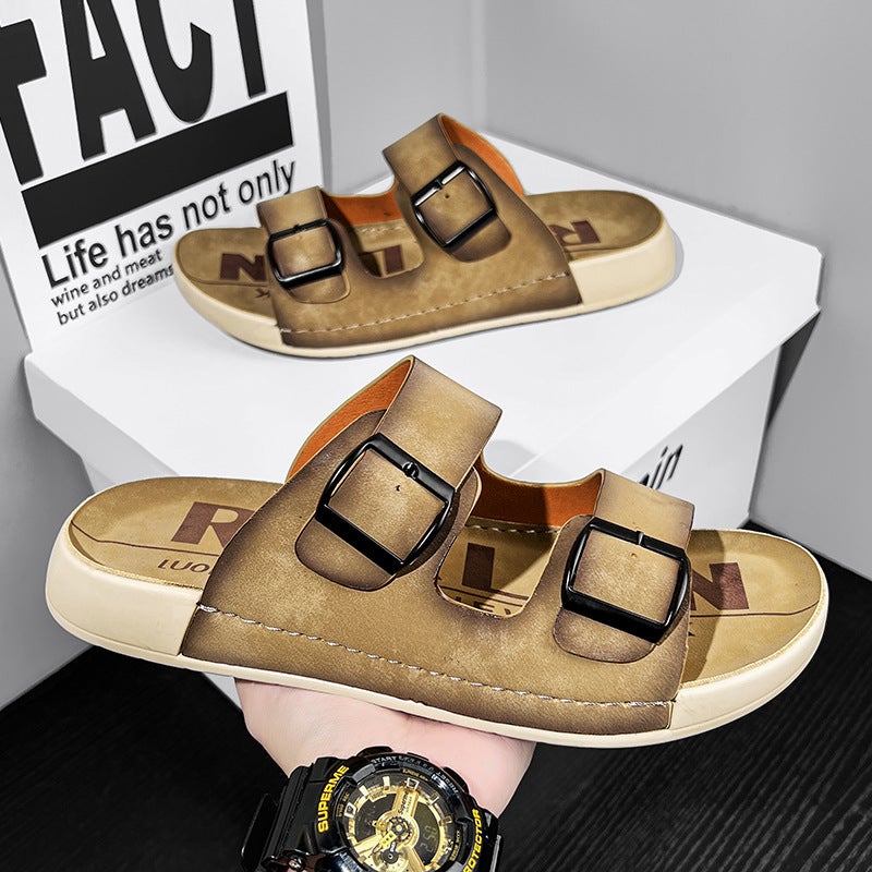 New Fashion Boutique Men'S Sandals Quality Indoor And Outdoor Sandals British Casual Breathable Beach Shoes - Image 1