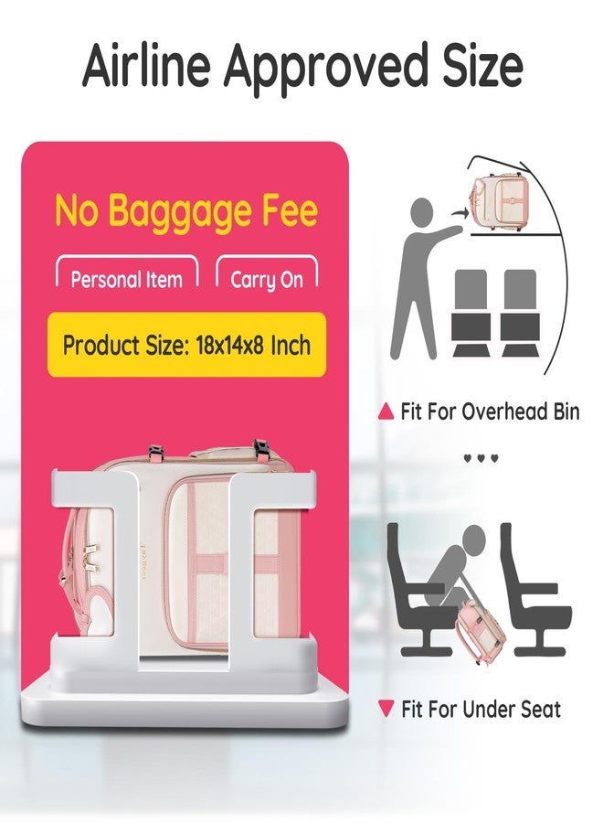 Taygeer Kids Travel Backpack for Airplane, Small Travel Backpack for Girls with Luggage Tags & Water Bottle Pocket, Underseat TSA Approved Airline Personal Item Bag for Women Teens Girls School, Pink - Image 3