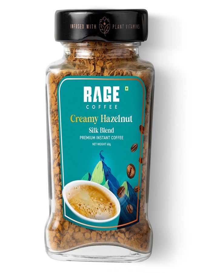 Rage Coffee Silk Blend Instant Coffee Powder | Creamy Hazelnut Silk Blend Flavoured Coffee 60 GMs | Premium, Bold & Smooth - Image 1