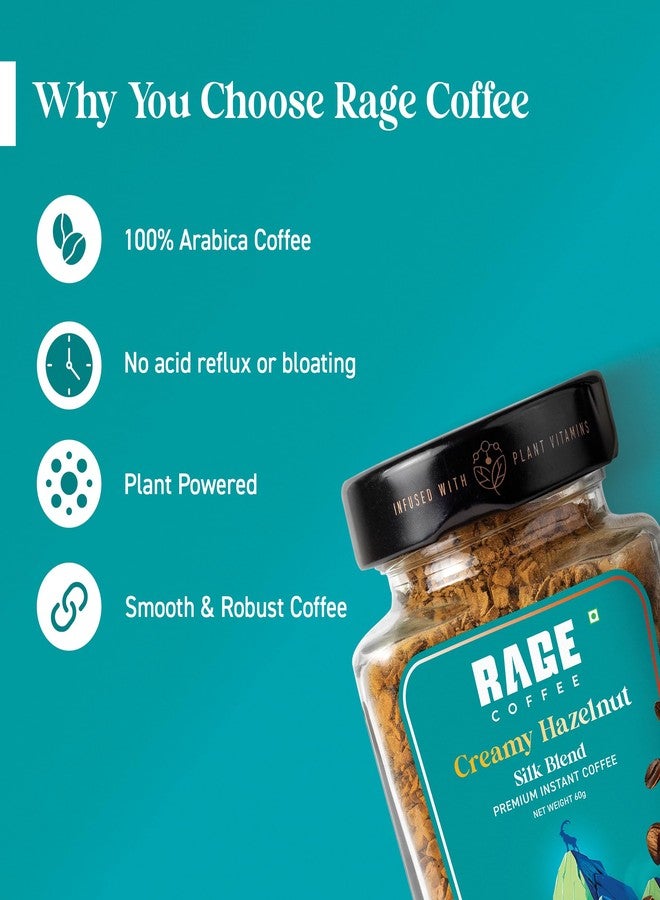 Rage Coffee Silk Blend Instant Coffee Powder | Creamy Hazelnut Silk Blend Flavoured Coffee 60 GMs | Premium, Bold & Smooth - Image 3