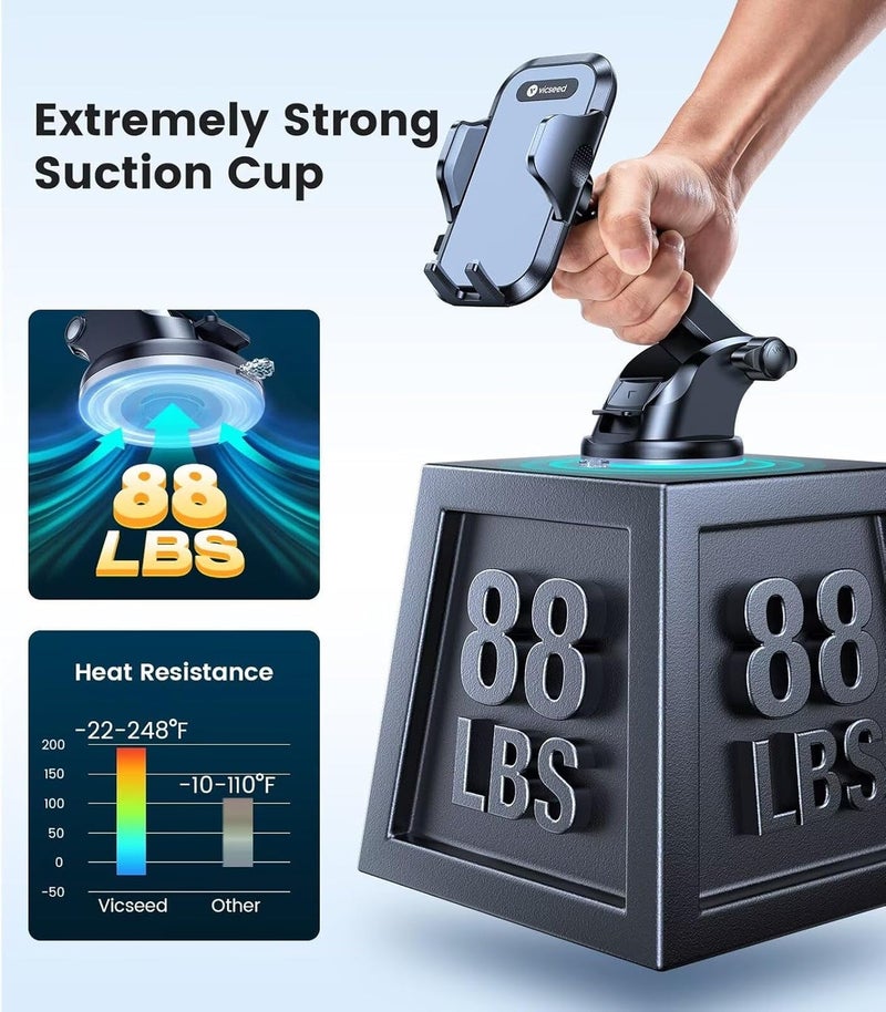 VICSEED True Strongest Suction Rally Racing-Grade Stability Car Phone Holder for iPhone, Samsung & All Phones - Purple - Image 2