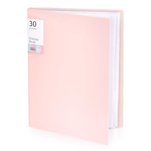 Tamaki Binder with Plastic Sleeves, Portfolio Folder with Clear Sheet Protectors, Display 60 Pages Book, Presentation Book for Artwork, Document Organizer, 1 Pack (Pink) - Image 1