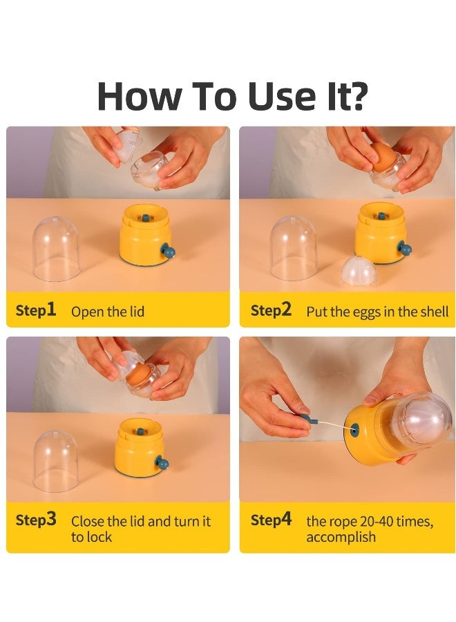 صانع البيض الذهبي، دوار البيض للبيض المسلوق الذهبي، رجّاج بيض يدوي، خلاط بياض البيض وصفار البيض، جهاز خفق البيض لصنع البيض المسلوق الذهبي. - Image 4