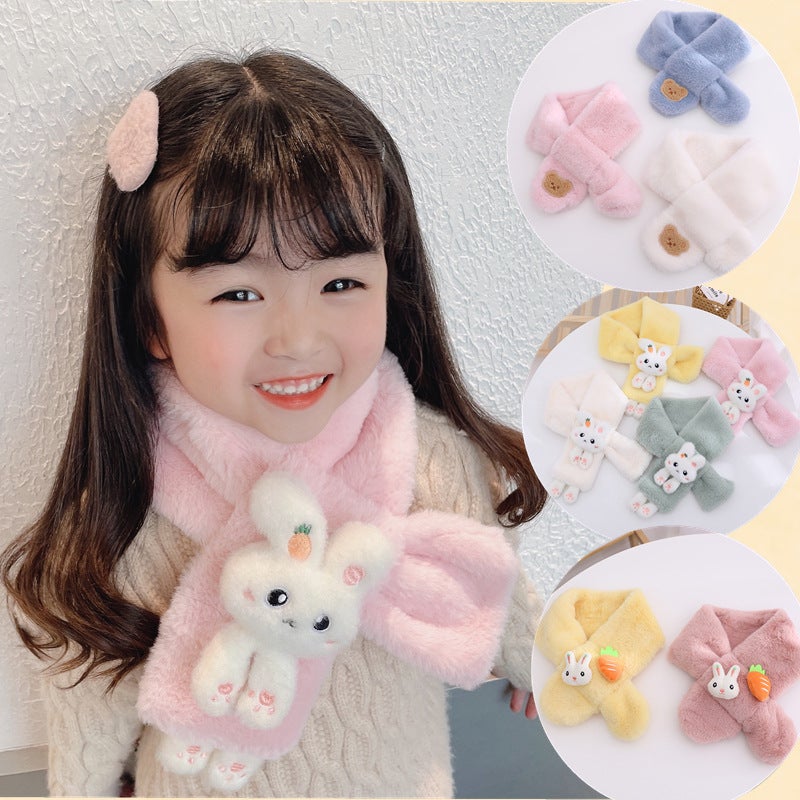 Children'S Scarf Cartoon Baby Scarf For Boys And Girls Warm Thickened Plush Scarf For Children - Image 4