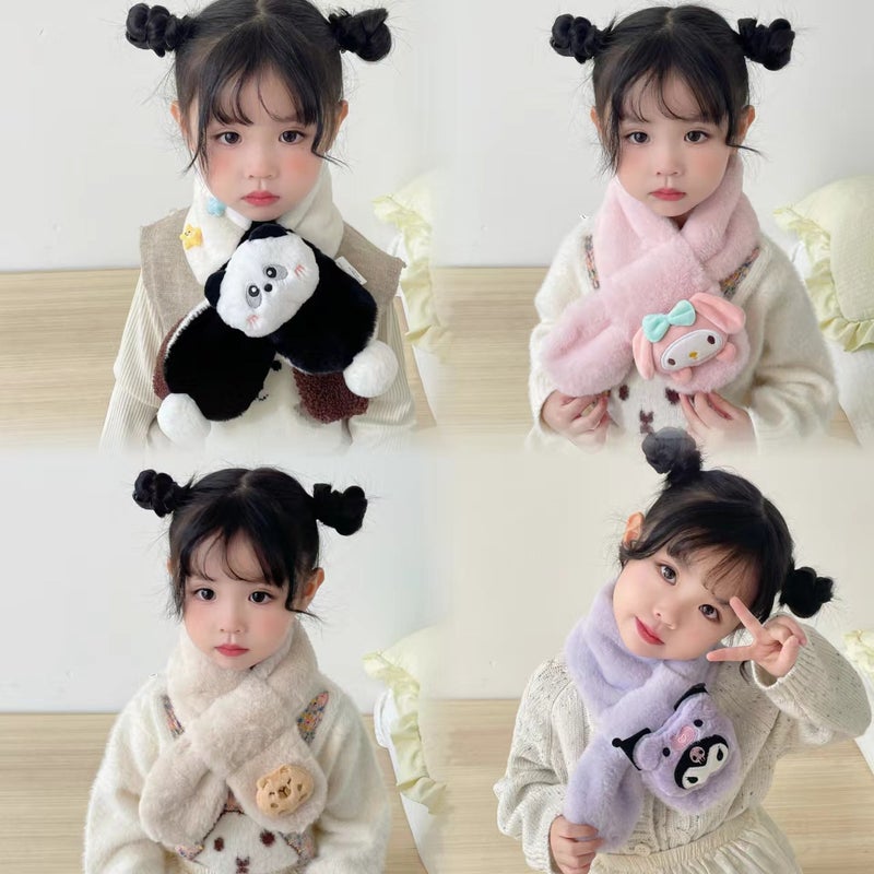 Children'S Scarf Cartoon Baby Scarf For Boys And Girls Warm Thickened Plush Scarf For Children - Image 3