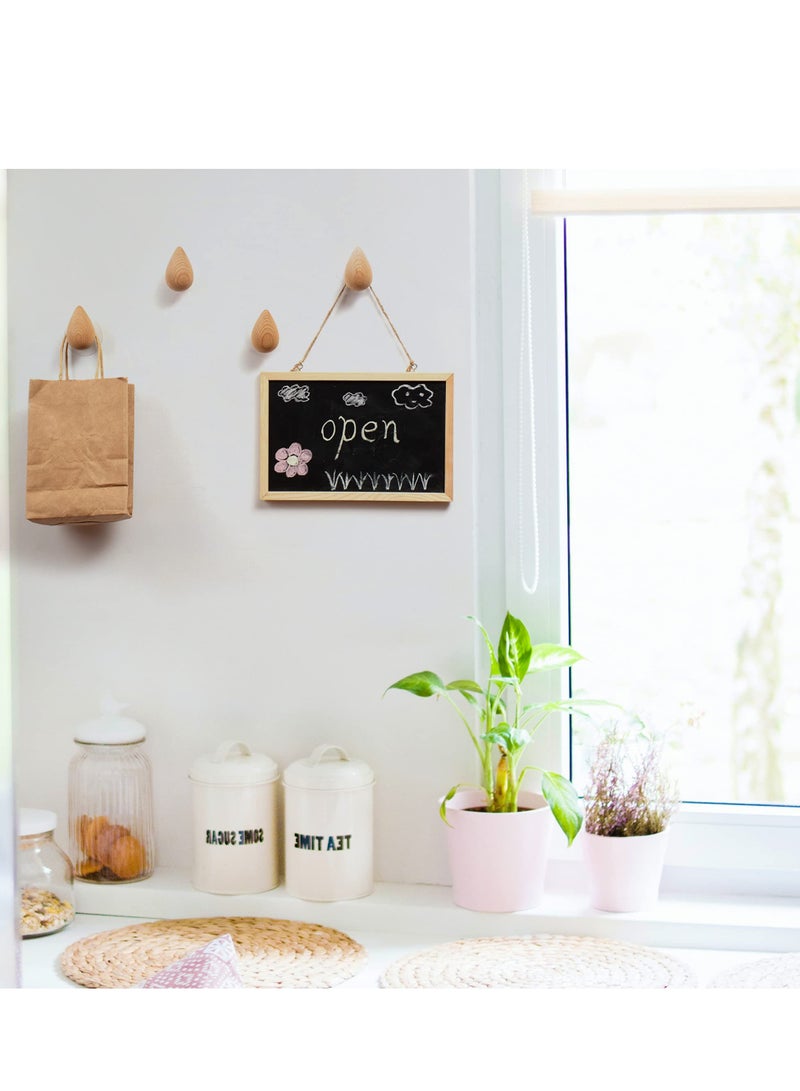 خطافات خشبية على شكل قطرات ماء جميلة، خطافات حائط خشبية ديكورية لتعليق القبعات، والمعاطف والمزيد! خطافات مصنوعة من الخشب الطبيعي الصلب، كل مجموعة تتضمن 4 خطافات حائط ومواد تثبيت. - Image 5