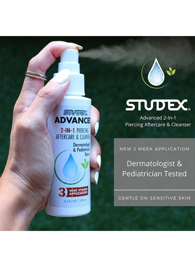 Studex Advanced 2-IN-1 Piercing Aftercare & Cleanser 3.4oz