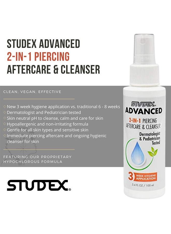 Studex Advanced 2-IN-1 Piercing Aftercare & Cleanser 3.4oz