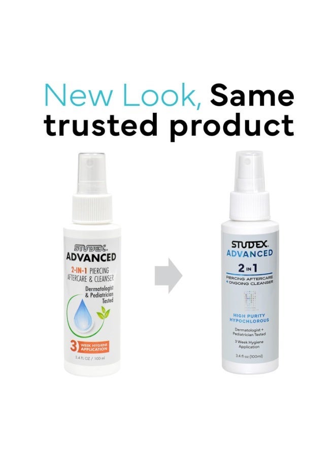 Studex Advanced 2-IN-1 Piercing Aftercare & Cleanser 3.4oz - Image 2