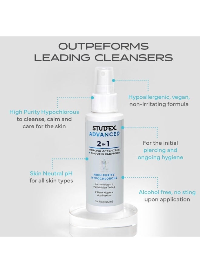 Studex Advanced 2-IN-1 Piercing Aftercare & Cleanser 3.4oz - Image 3