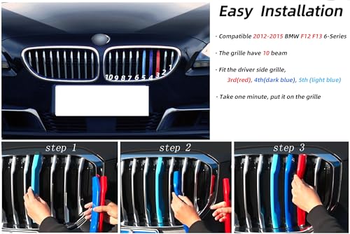 RPERZ Grille color stripes Compatible with bmw accessories 2012-2015 F12 F13 6 Series 640i 650i 2-Door Coupe 10-Beam - Image 3