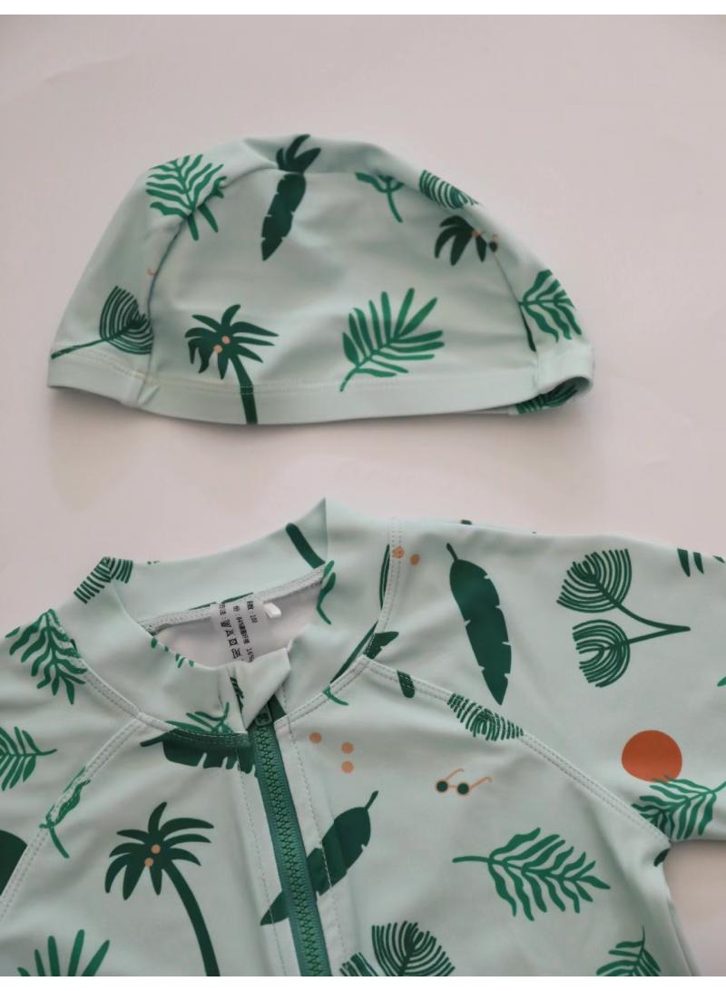 Generic Children's One Piece Swimsuit Baby Swimsuit One Piece Surfing Suit Baby Swimming Pool Kids Swimsuit With Swim Cap - Image 4