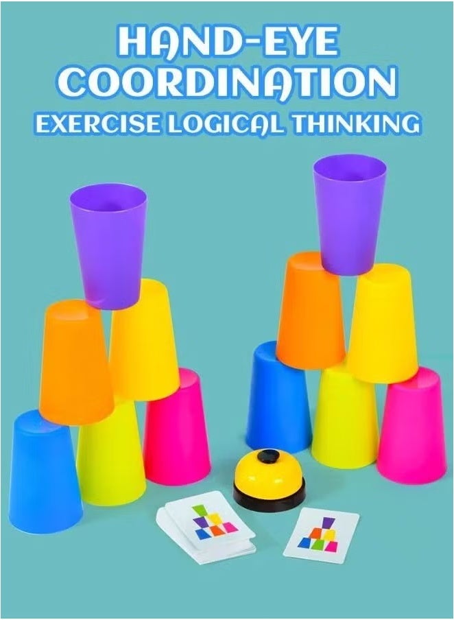 Betaoby Portable Quick Cups Games for Kids and Classic Family toys 12PCS Quick Stack Cups Training Games Challenge Competition for Kids Adults Travel Party Games - Image 1