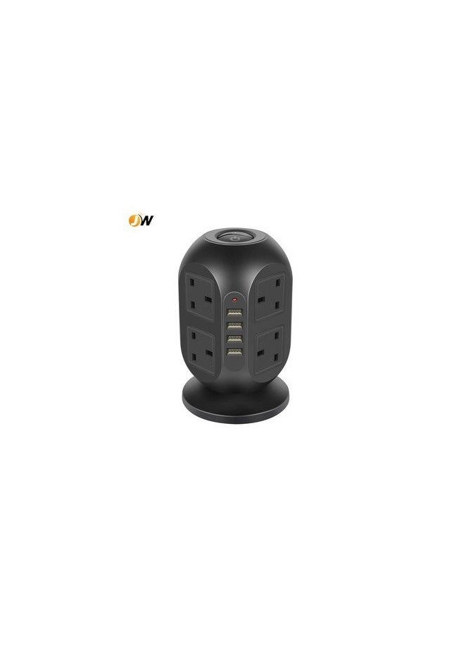 Loquat British Standard Two Layer Power Strips Vertical 24 Control Sub Control Switch With 4 USB Overload Protection 