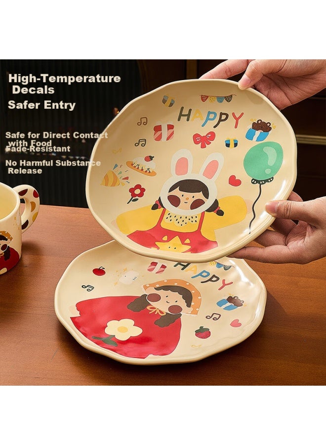Treejack Family Cartoon Ceramic Bowl And Plate Set Couples Children Rice Bowl Dinner Plate Mug Chopsticks Tableware Gift Box - Image 4