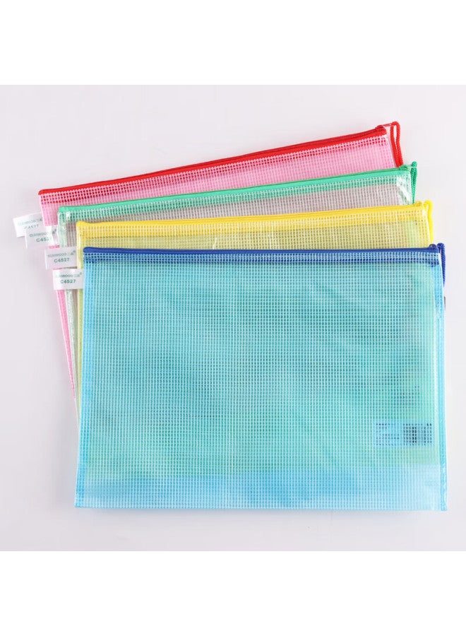 Sunwood A4 Grid Zipper Pouch/Document Folder, Pack Of 10, Blue, C4527 - Image 4