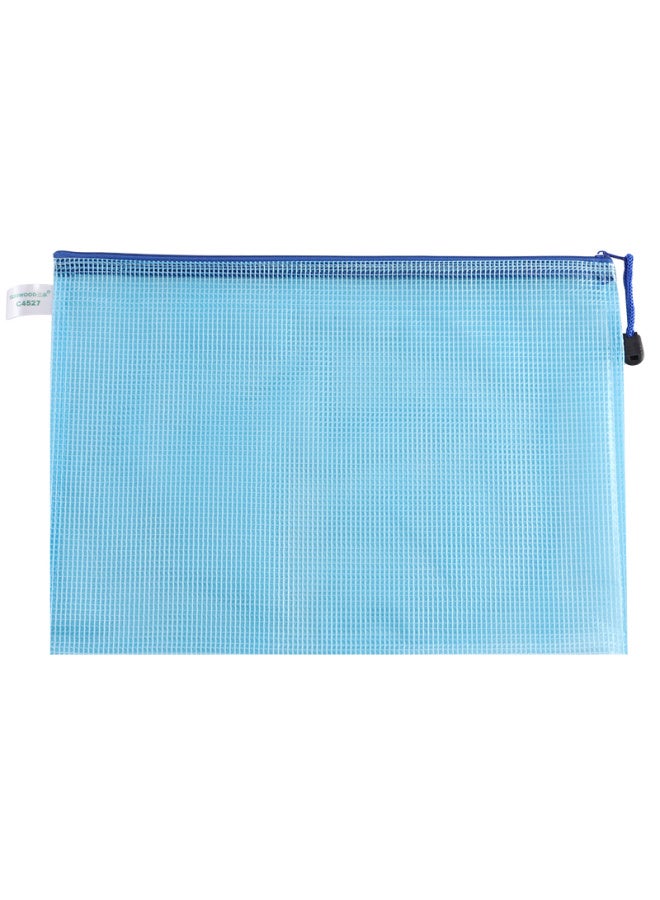Sunwood A4 Grid Zipper Pouch/Document Folder, Pack Of 10, Blue, C4527 - Image 3