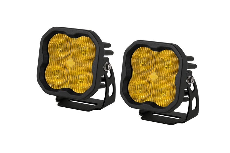 Diode Dynamics SS3 SAE Yellow Sport LED Pod pair SAE Fog with Amber Backlight