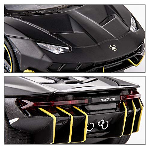 BDTCTK 1:32 Lambo LP770 Car Model Toy Child Sound and Light Pull Back Car Zinc Alloy Toys for Kids Boy Girl Gift (Black) - Image 5