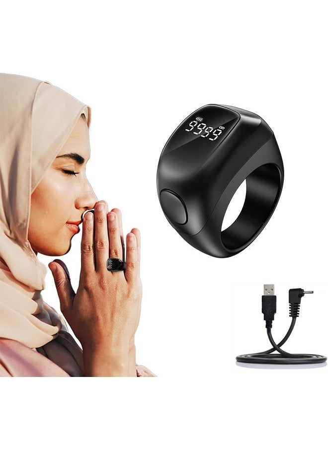 بيستيس  - حلقات الذكر الذكية، عداد أصابع إلكتروني ذكي بشاشة OLED بثلاثة أحجام قابلة للاستبدال (18/20/22 مم) يدعم التطبيق حلقات تذكير الصلاة الرقمية، عداد التسبيح وحلقات الذكر - Image 1