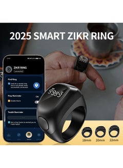 BESTIS Smart Zikr Rings, Smart Electronic Finger Counter with OLED Display with 3 Replaceable Sizes （18/20/22mm）APP Support Digital Prayer Reminder Rings, Tasbeeh Counter and Dhikr Rings  - Image 1