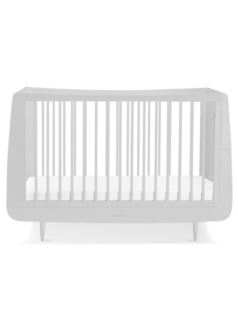 Kot Skandi Cot Bed For Infant And Baby, Modern And Minimal Style, Easly Convert To Toddler Bed , Made of Sustainably Sourced Wood , From 0 To 10 Years, Dimensions W72 X L133Cm X H89Cm - Haze Grey