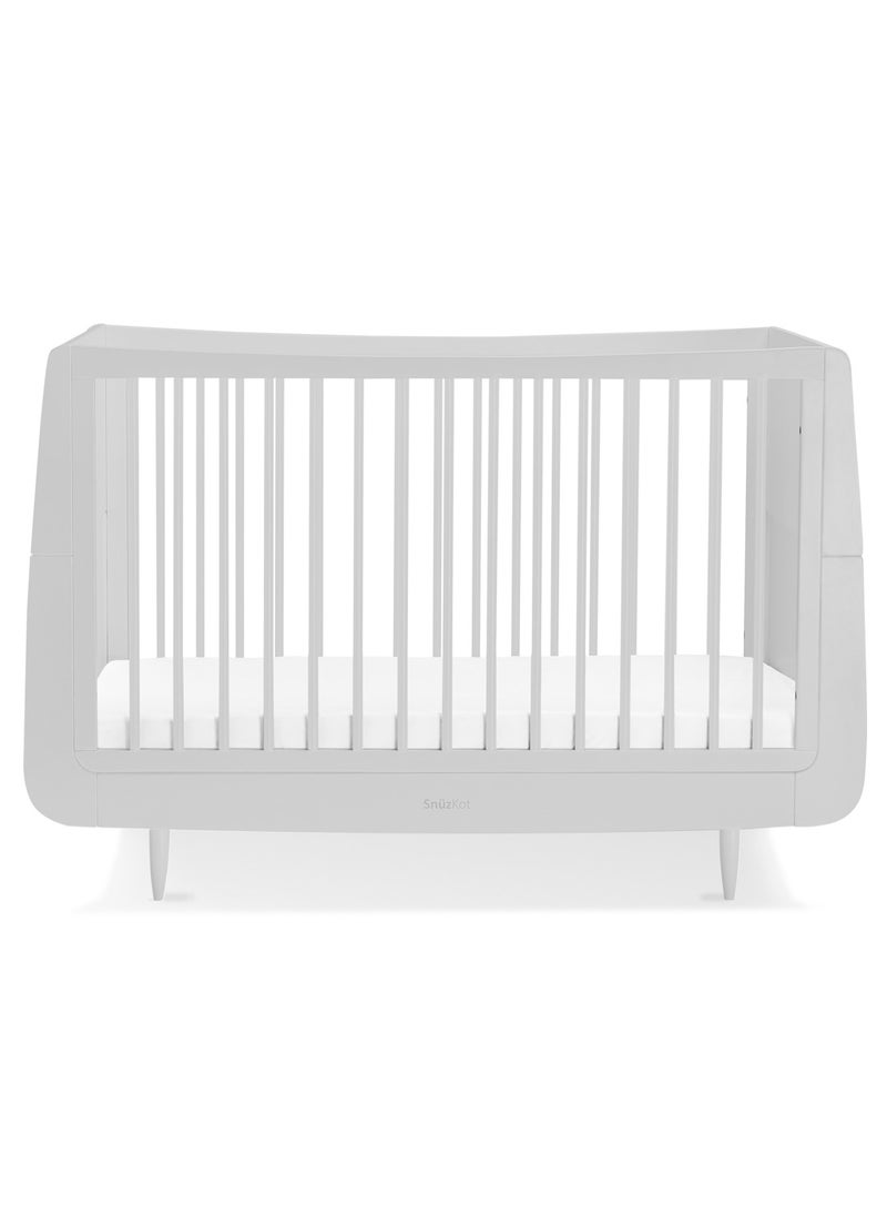 Snuz - Kot Skandi Cot Bed For Infant And Baby, Modern And Minimal Style, Easly Convert To Toddler Bed , Made of Sustainably Sourced Wood , From 0 To 10 Years, Dimensions W72 X L133Cm X H89Cm - Haze Grey - Image 1