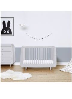 Snuz Kot Skandi Cot Bed For Infant And Baby, Modern And Minimal Style, Easly Convert To Toddler Bed , Made of Sustainably Sourced Wood , From 0 To 10 Years, Dimensions W72 X L133Cm X H89Cm - Haze Grey  - Image 2