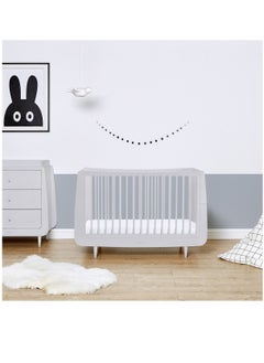 Snuz Kot Skandi Cot Bed For Infant And Baby, Modern And Minimal Style, Easly Convert To Toddler Bed , Made of Sustainably Sourced Wood , From 0 To 10 Years, Dimensions W72 X L133Cm X H89Cm - Haze Grey  - Image 2