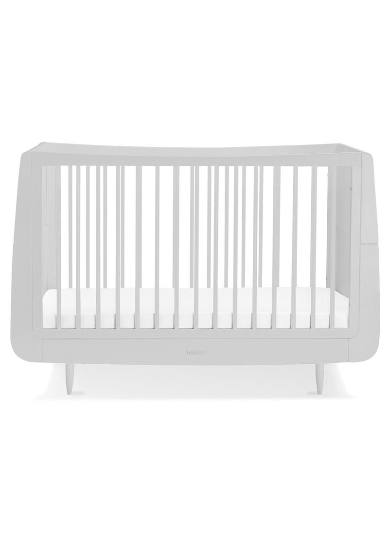 Snuz - Kot Skandi Cot Bed For Infant And Baby, Modern And Minimal Style, Easly Convert To Toddler Bed , Made of Sustainably Sourced Wood , From 0 To 10 Years, Dimensions W72 X L133Cm X H89Cm - Haze Grey - Image 1